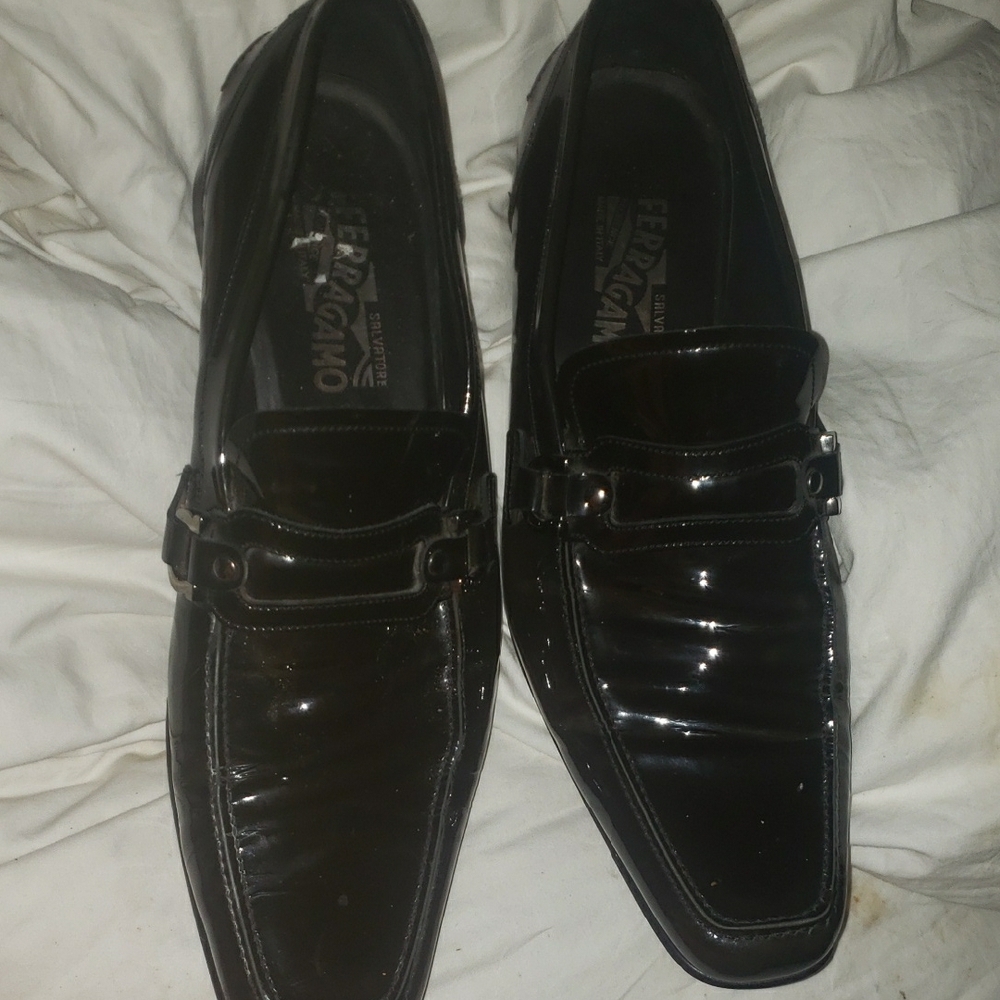 Salvatore Ferragamo Men's Black Leather Loafers